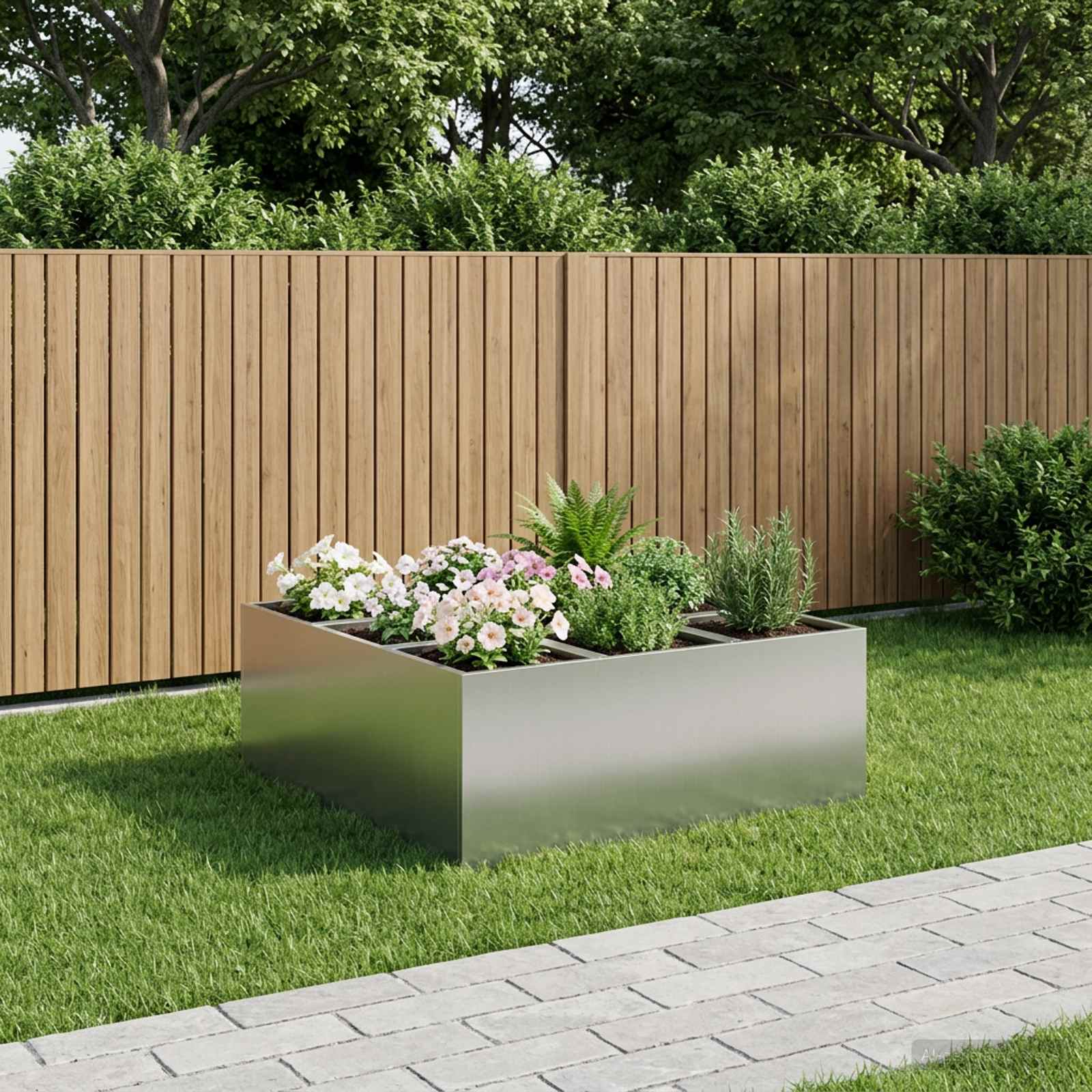 Garten-Pflanzgefäß Silber