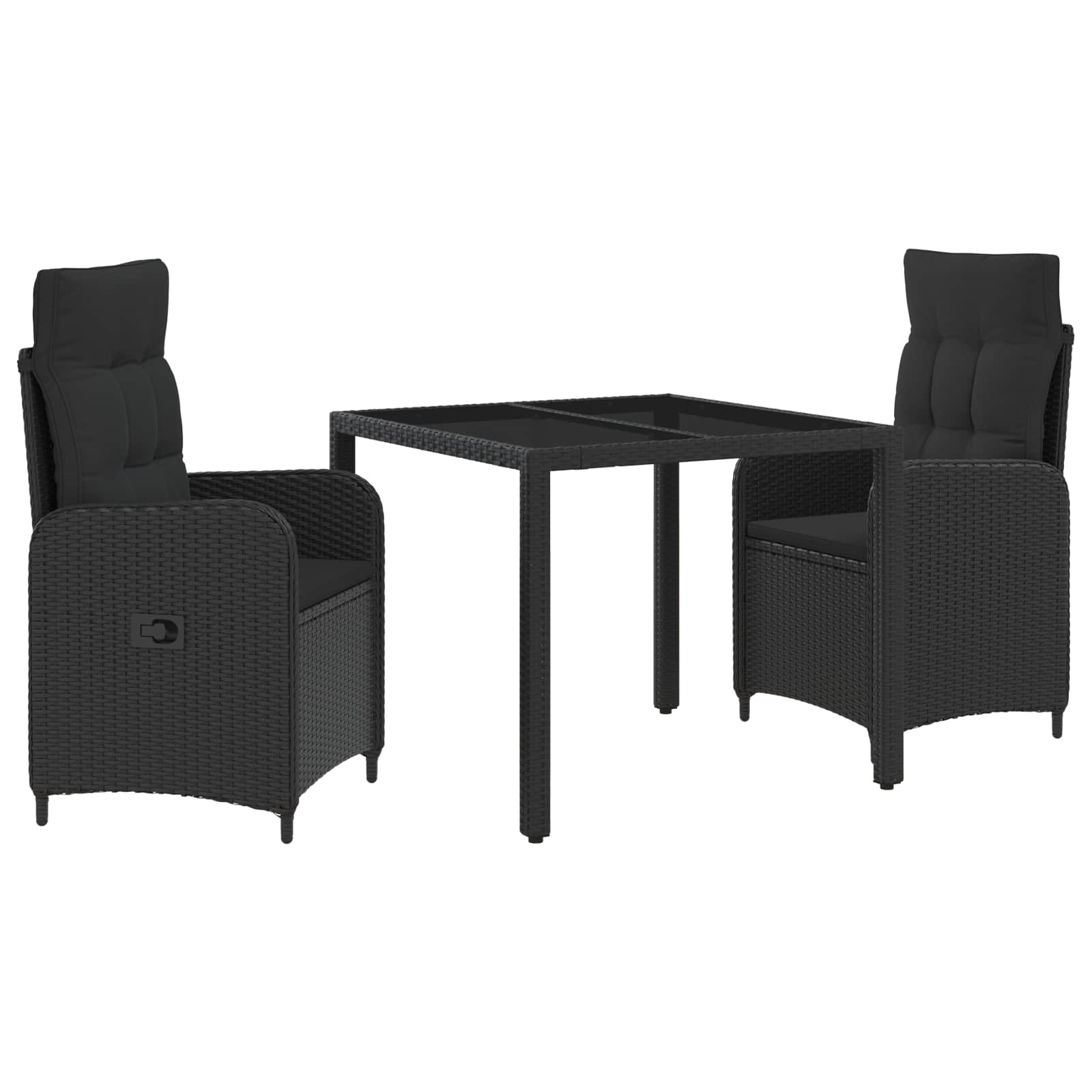 Outdoortisch-Set 3 Pcs Poly-Rattan