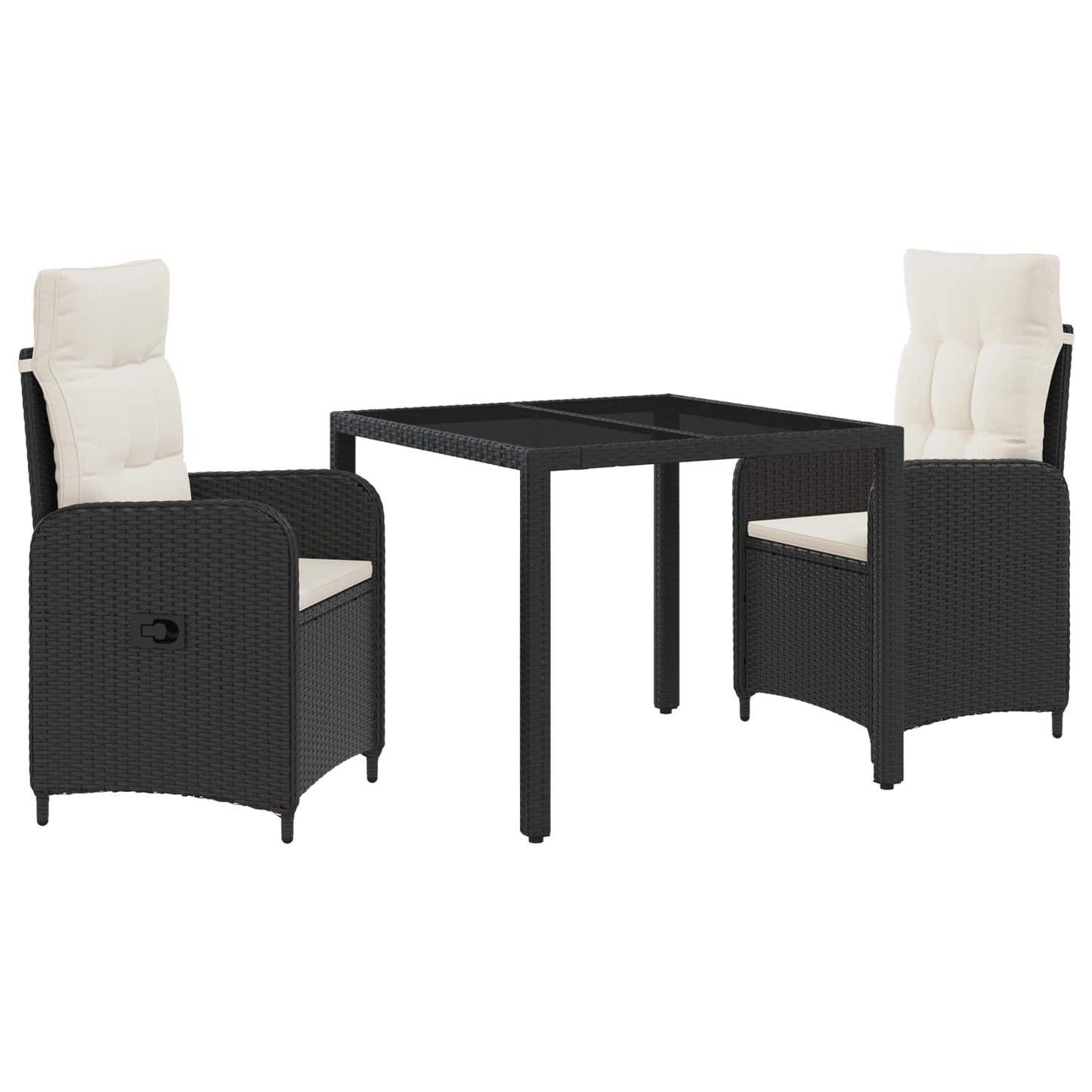Outdoortisch-Set 3 Pcs Poly-Rattan
