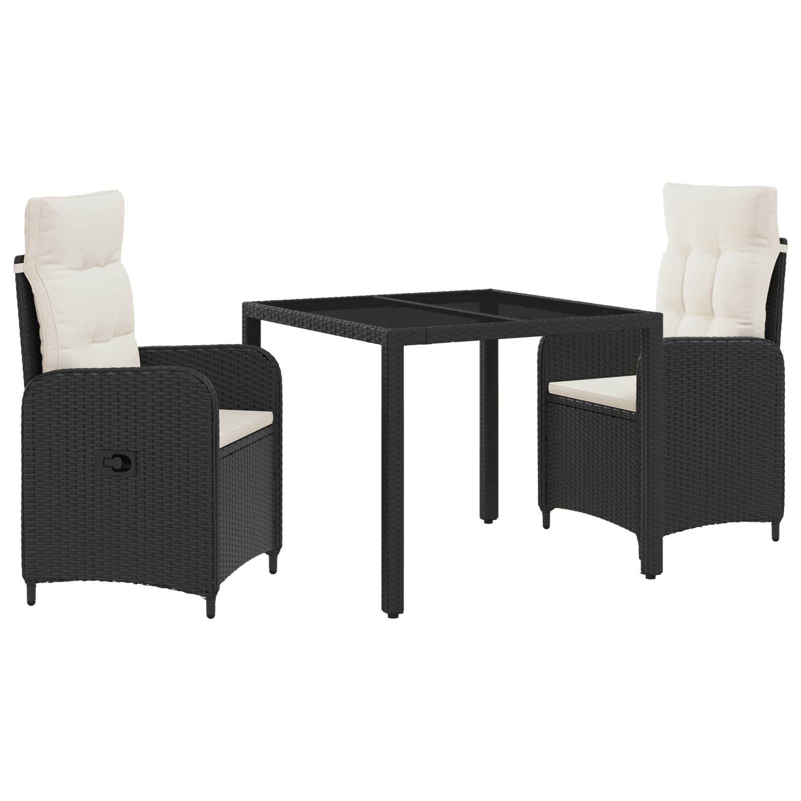 Outdoortisch-Set 3 Pcs Poly-Rattan