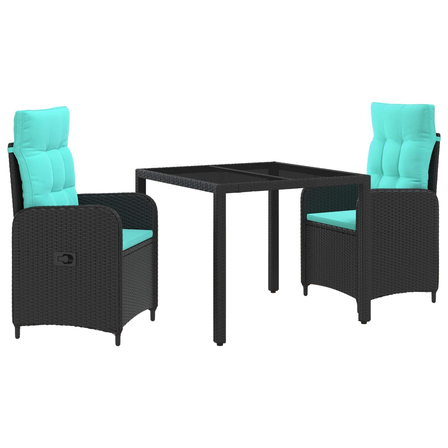 Outdoortisch-Set 3 Pcs Poly-Rattan