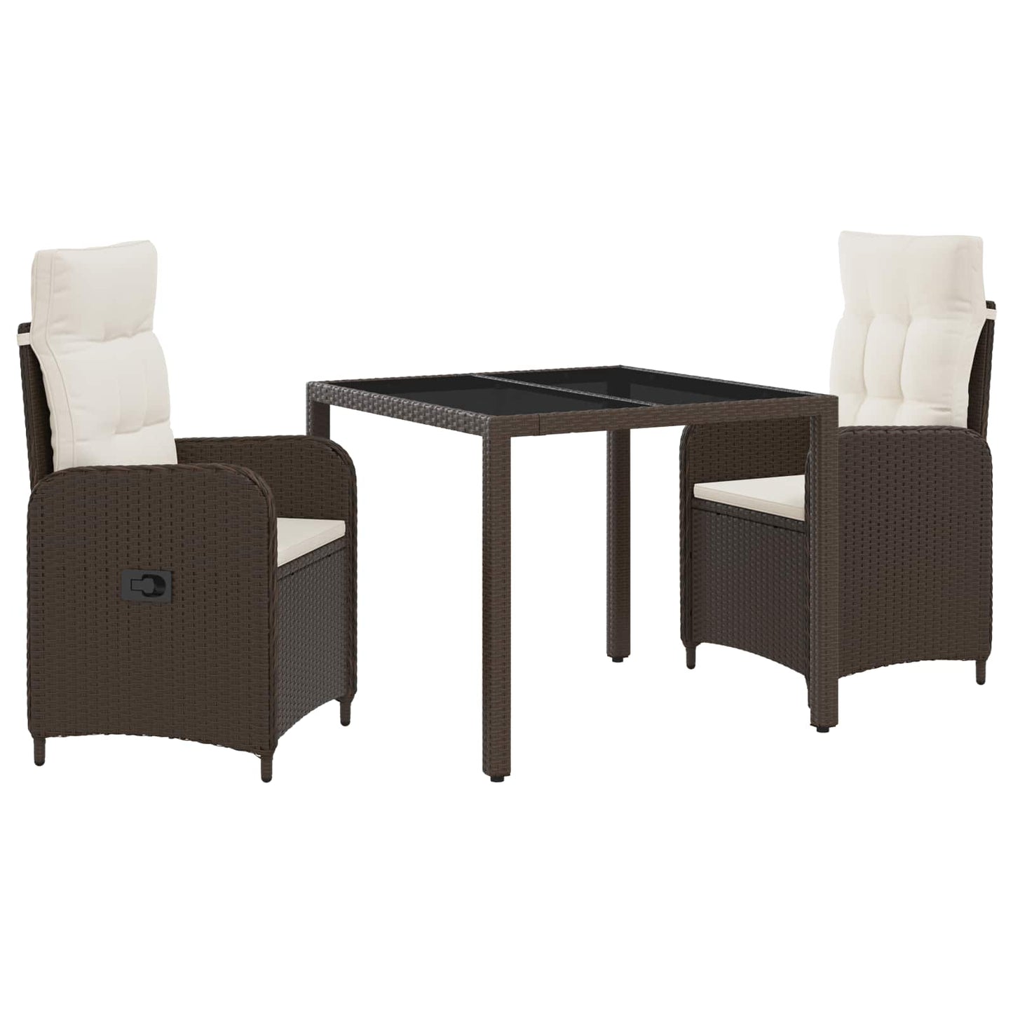 Outdoortisch-Set 3 Pcs Poly-Rattan