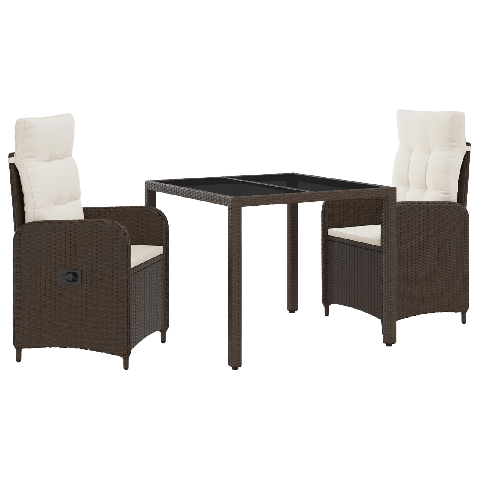 Outdoortisch-Set 3 Pcs Poly-Rattan