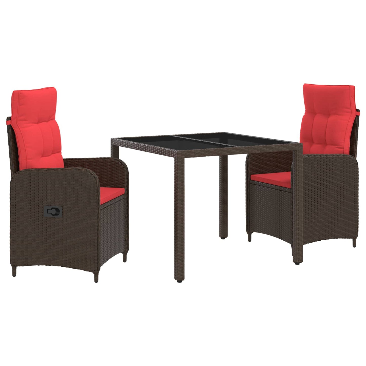 Outdoortisch-Set 3 Pcs Poly-Rattan