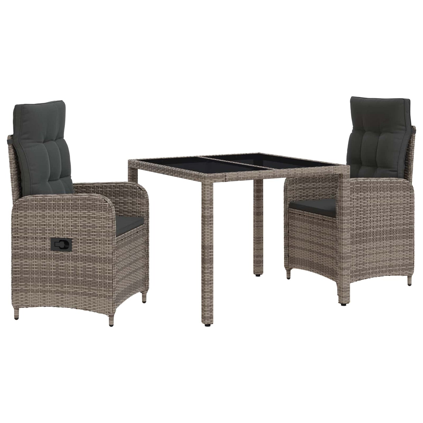 Outdoortisch-Set 3 Pcs Poly-Rattan