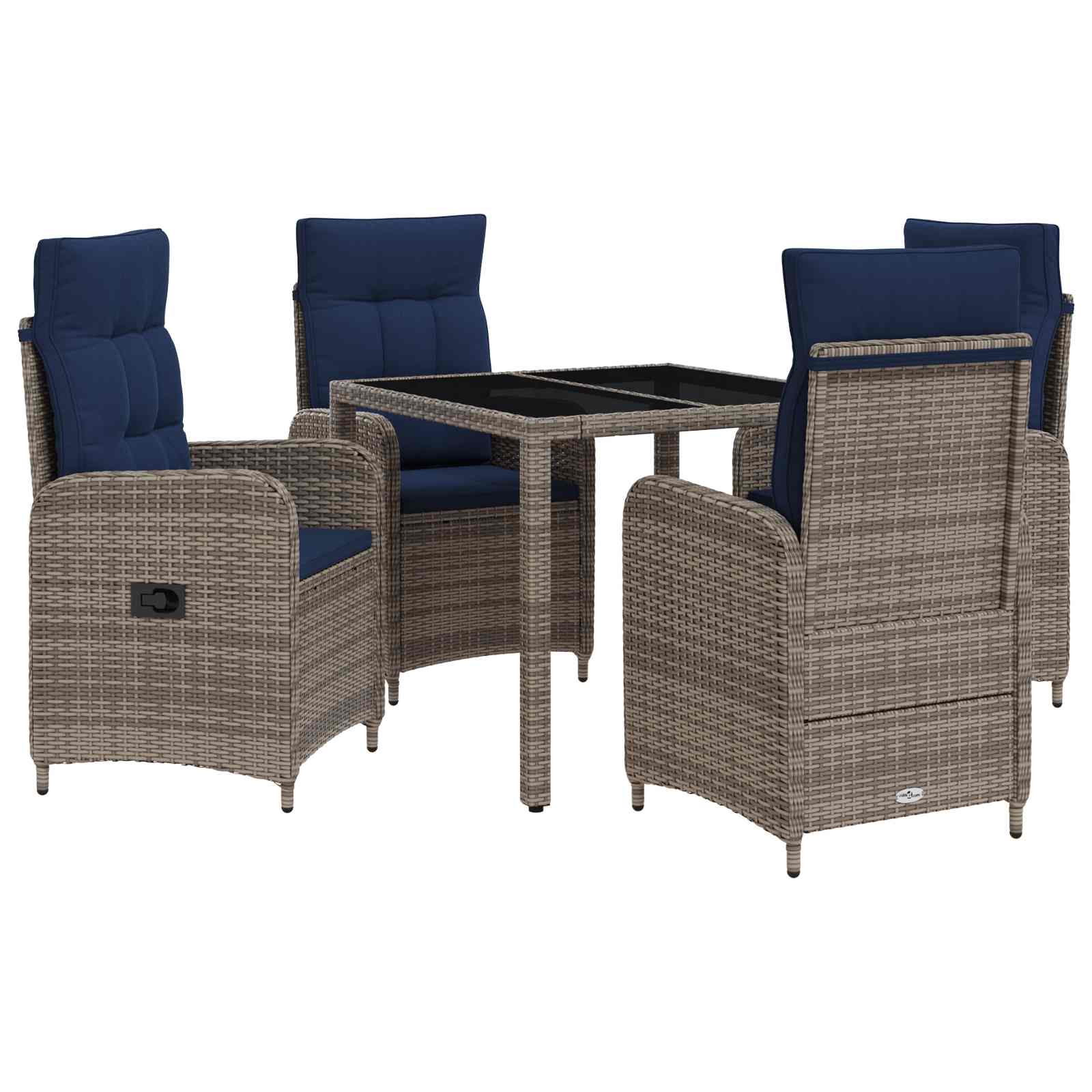 Outdoortisch-Set 3 Pcs Poly-Rattan