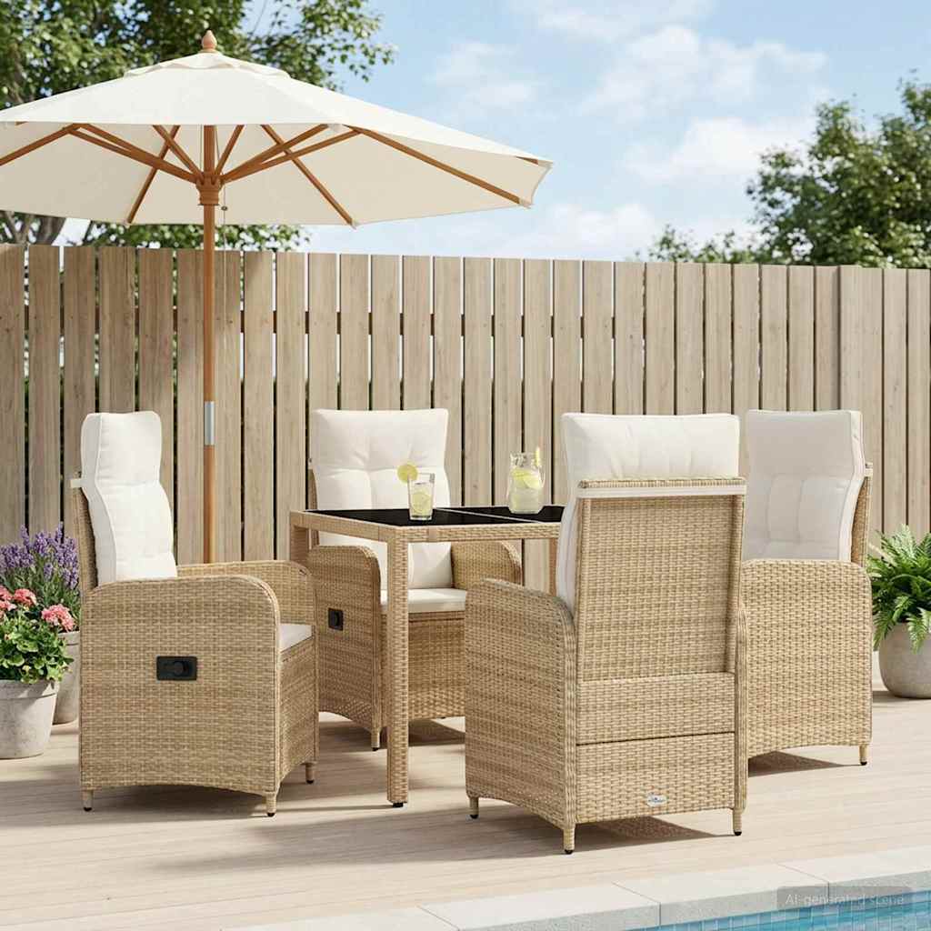 Outdoortisch-Set 3 Pcs Poly-Rattan
