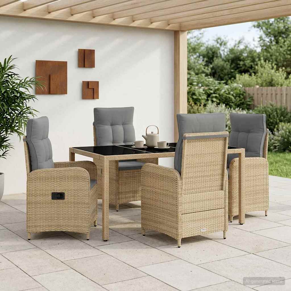 Outdoortisch-Set 3 Pcs Poly-Rattan