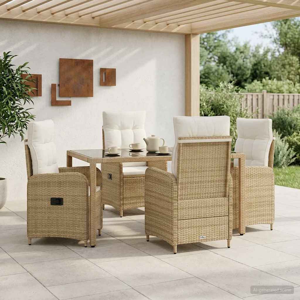 Outdoortisch-Set 3 Pcs Poly-Rattan