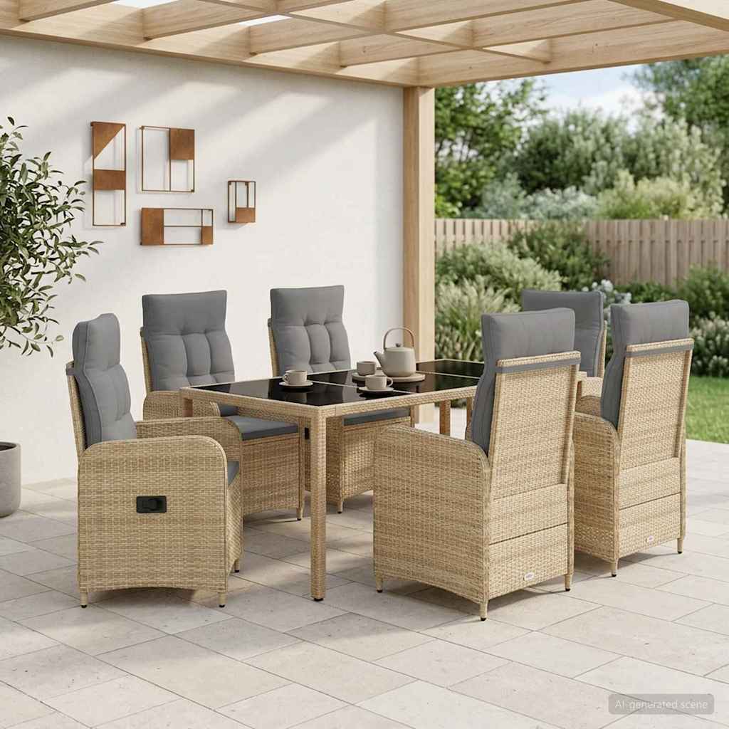 Outdoortisch-Set 3 Pcs Poly-Rattan