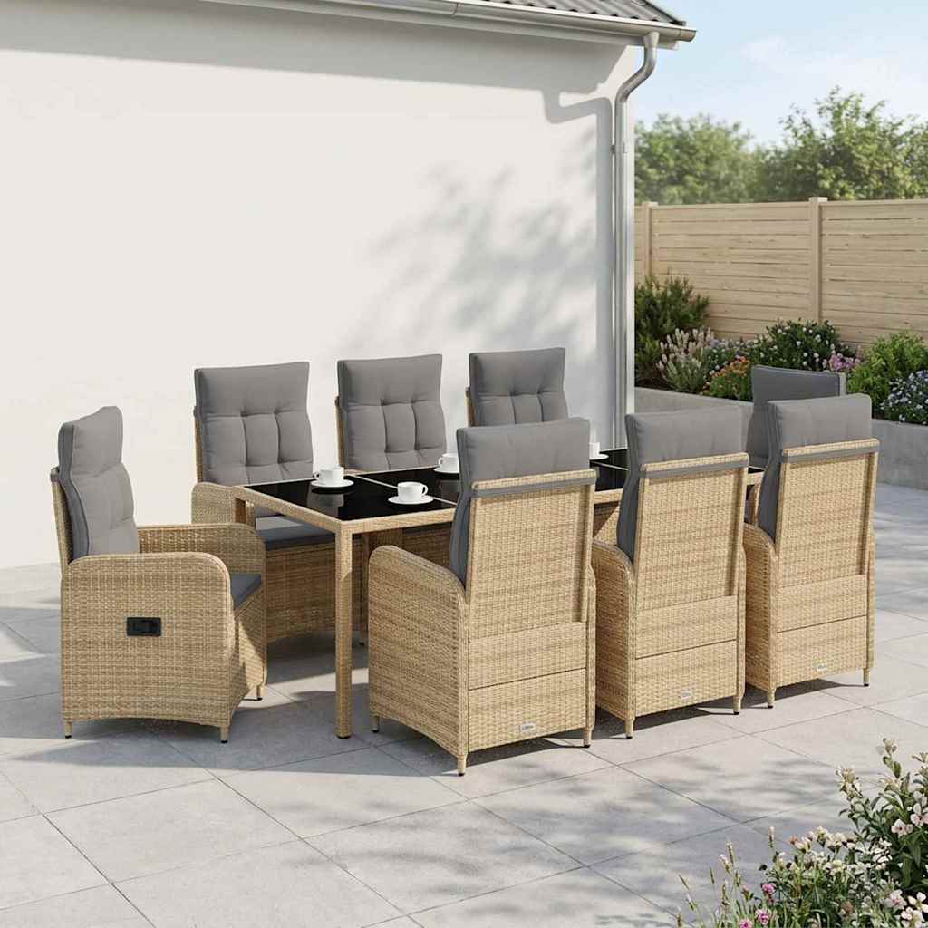 Outdoortisch-Set 3 Pcs Poly-Rattan