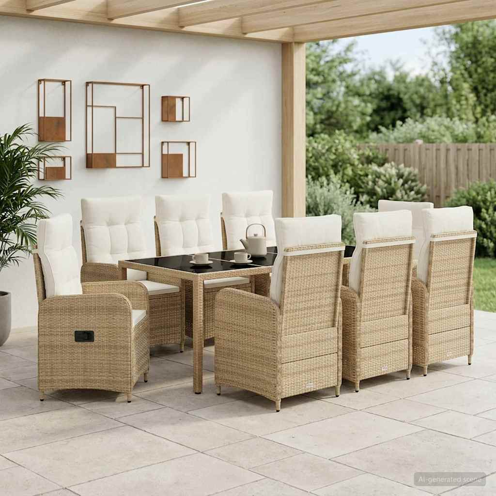 Outdoortisch-Set 3 Pcs Poly-Rattan