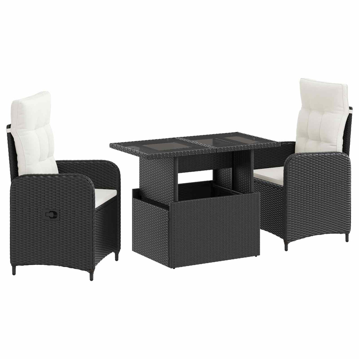 Outdoortisch-Set 3 Pcs Poly-Rattan