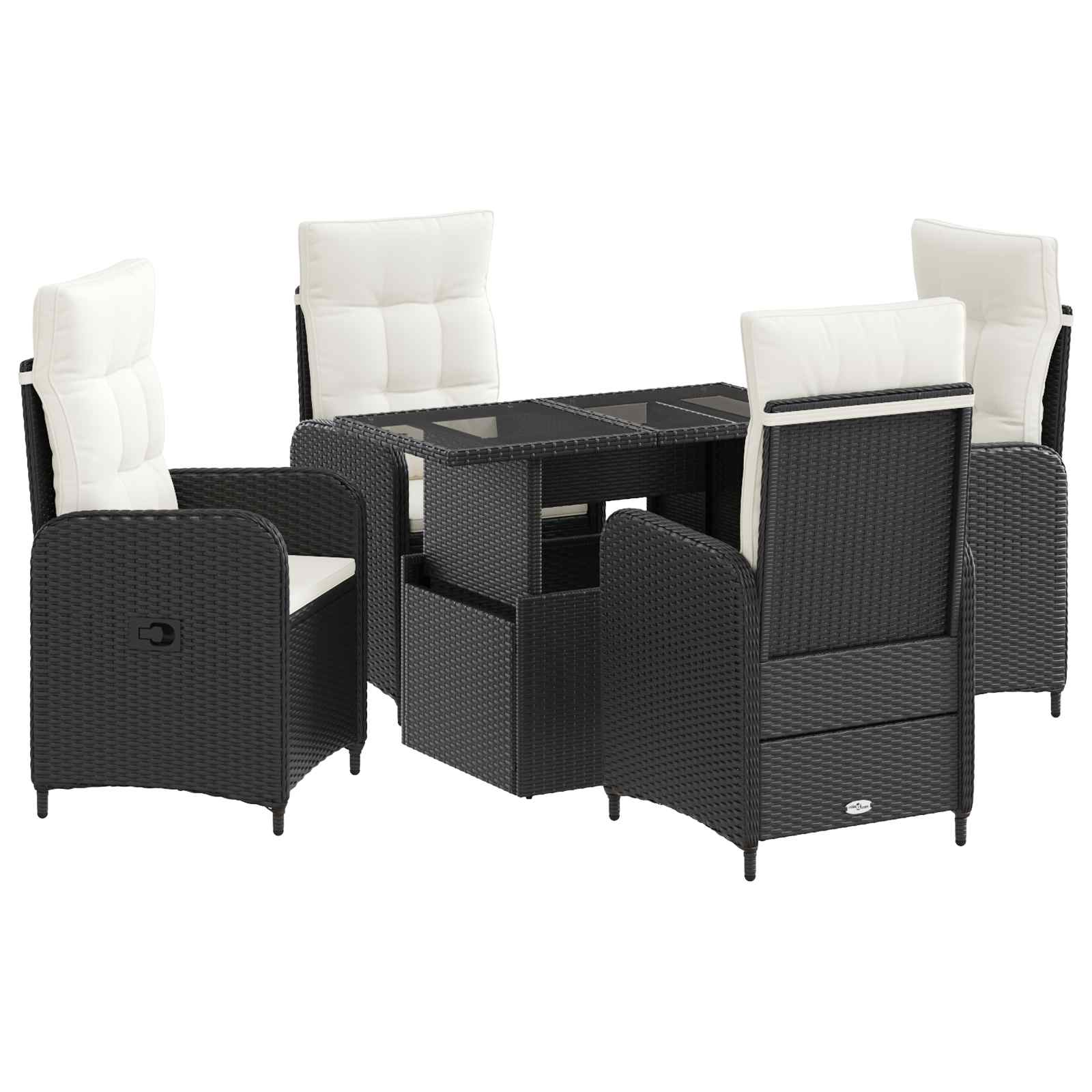 Outdoortisch-Set 3 Pcs Poly-Rattan