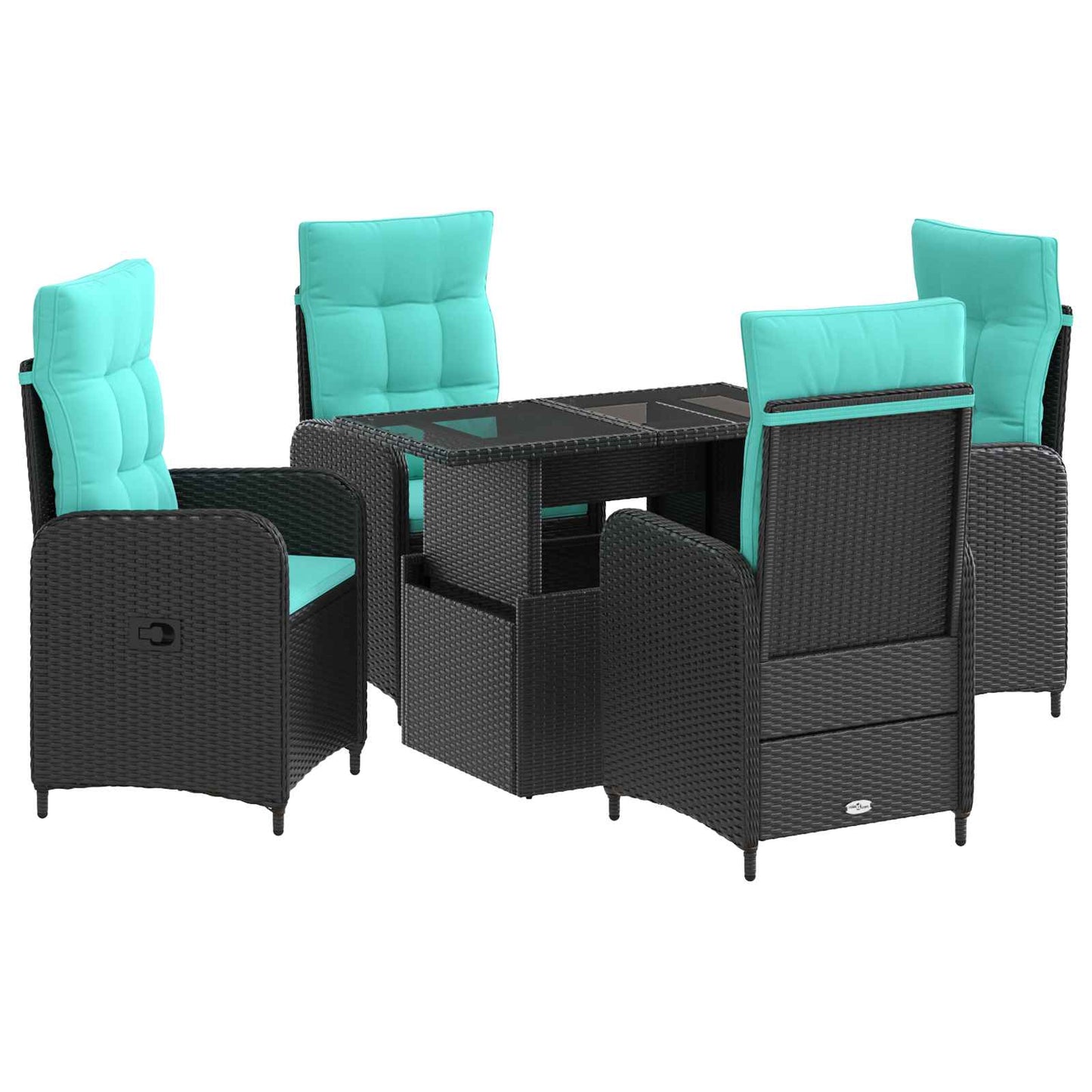 Outdoortisch-Set 3 Pcs Poly-Rattan