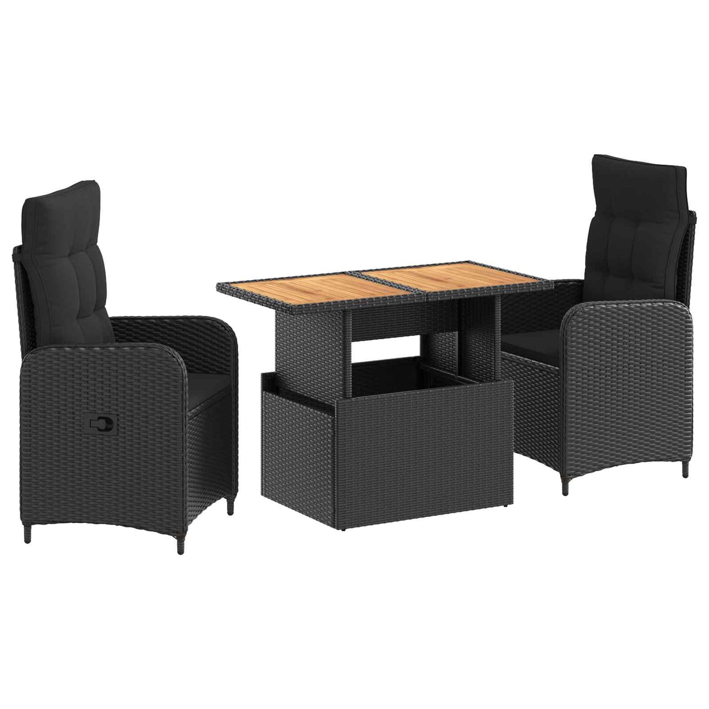 Outdoortisch-Set 3 Pcs Poly-Rattan