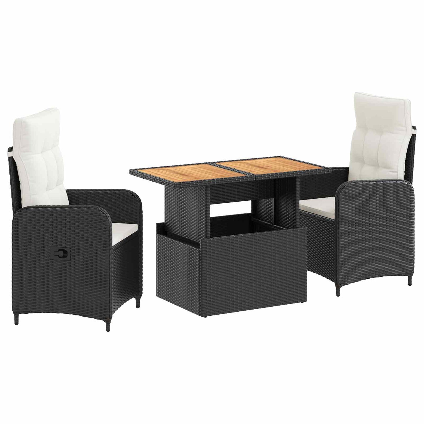 Outdoortisch-Set 3 Pcs Poly-Rattan