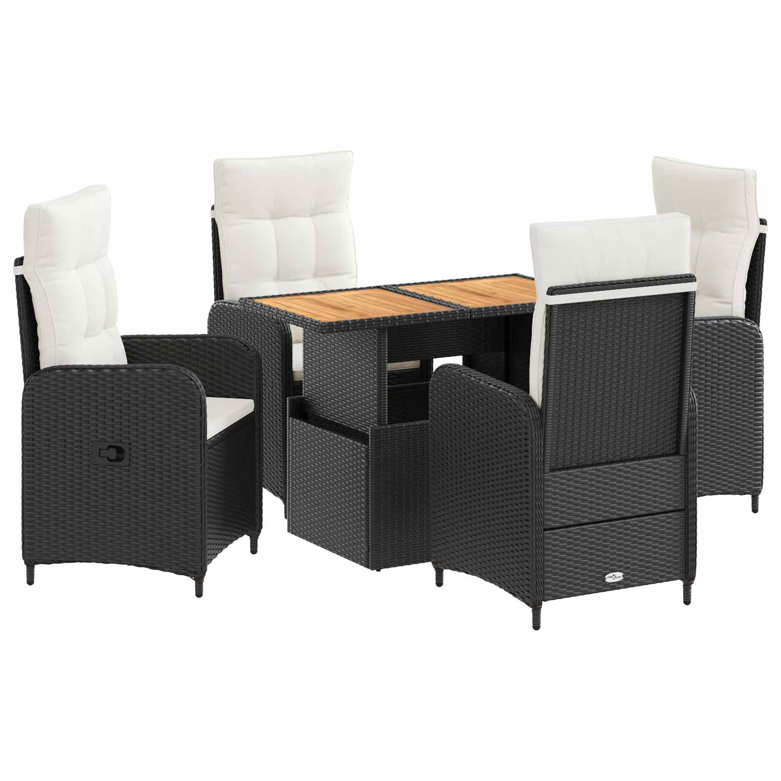 Outdoortisch-Set 3 Pcs Poly-Rattan