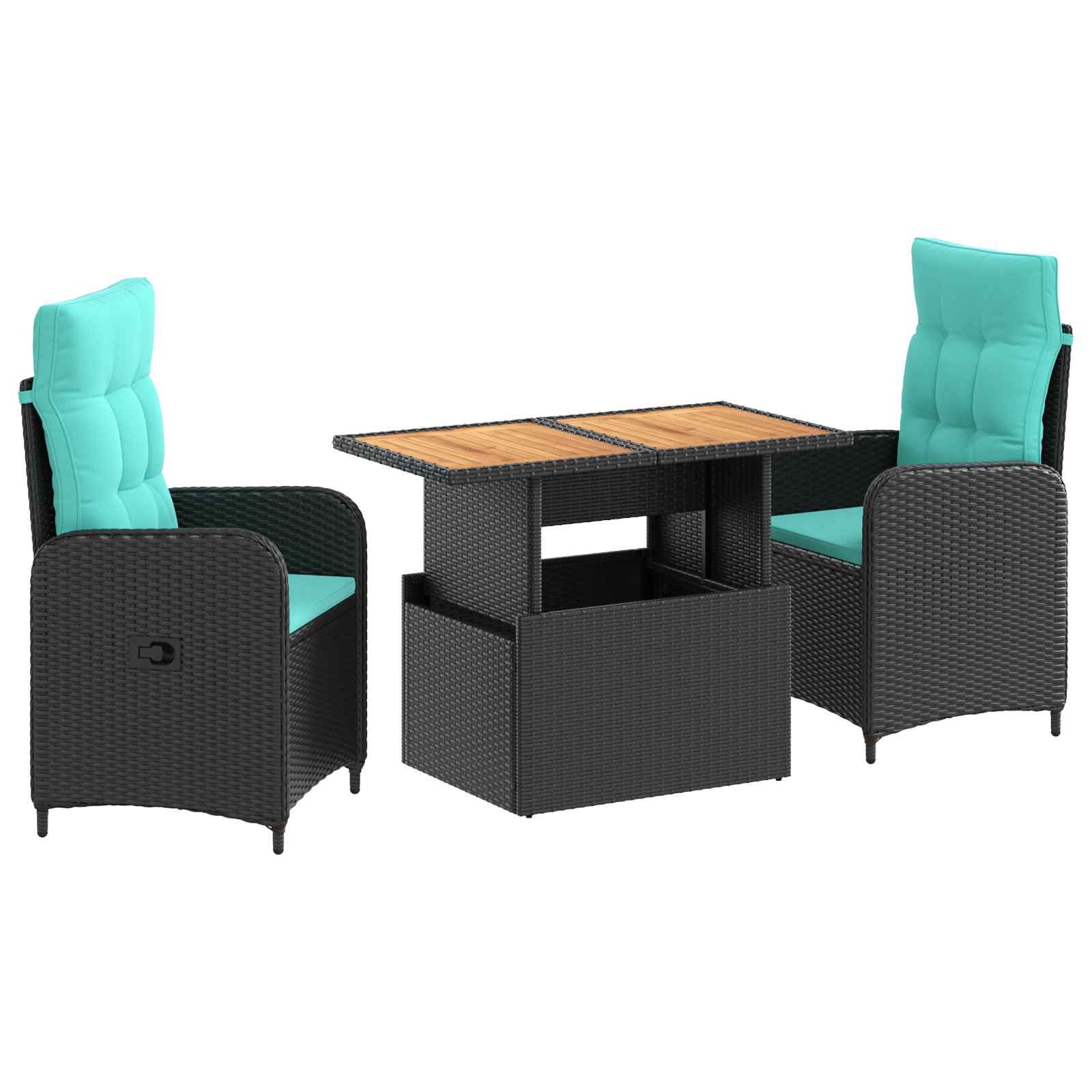 Outdoortisch-Set 3 Pcs Poly-Rattan