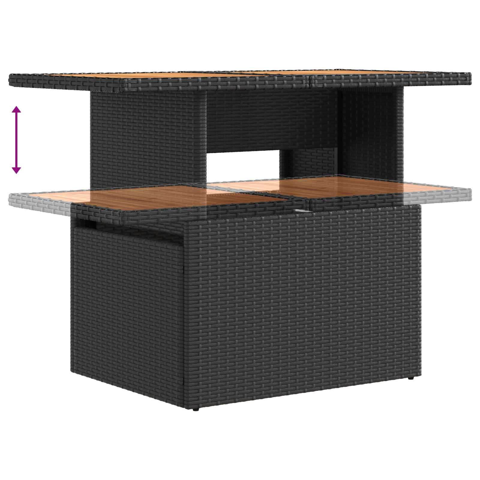 Outdoortisch-Set 3 Pcs Poly-Rattan