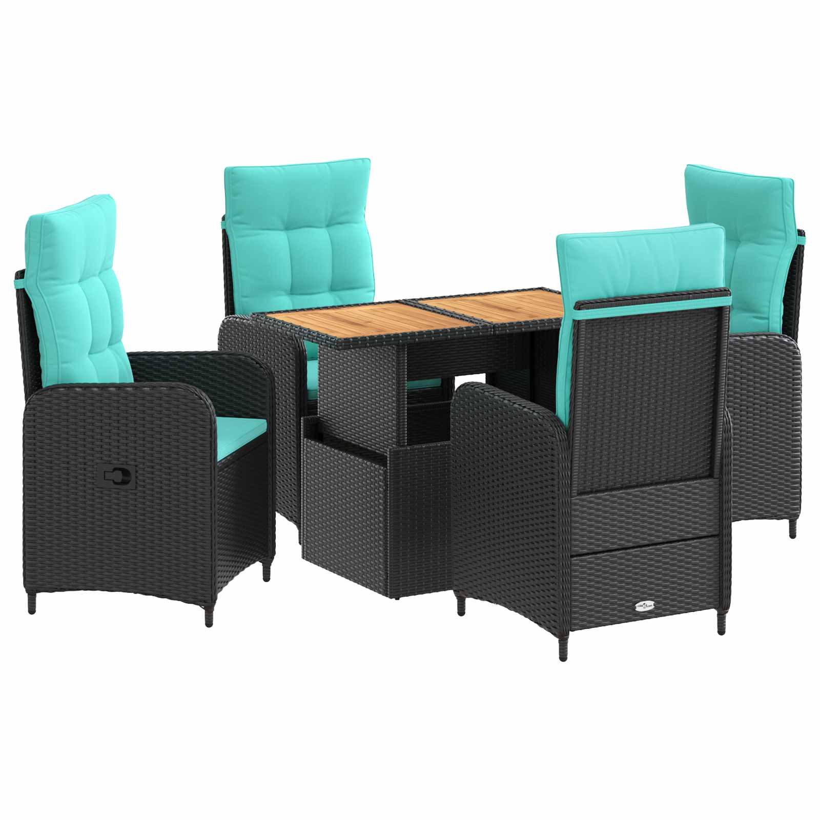Outdoortisch-Set 3 Pcs Poly-Rattan