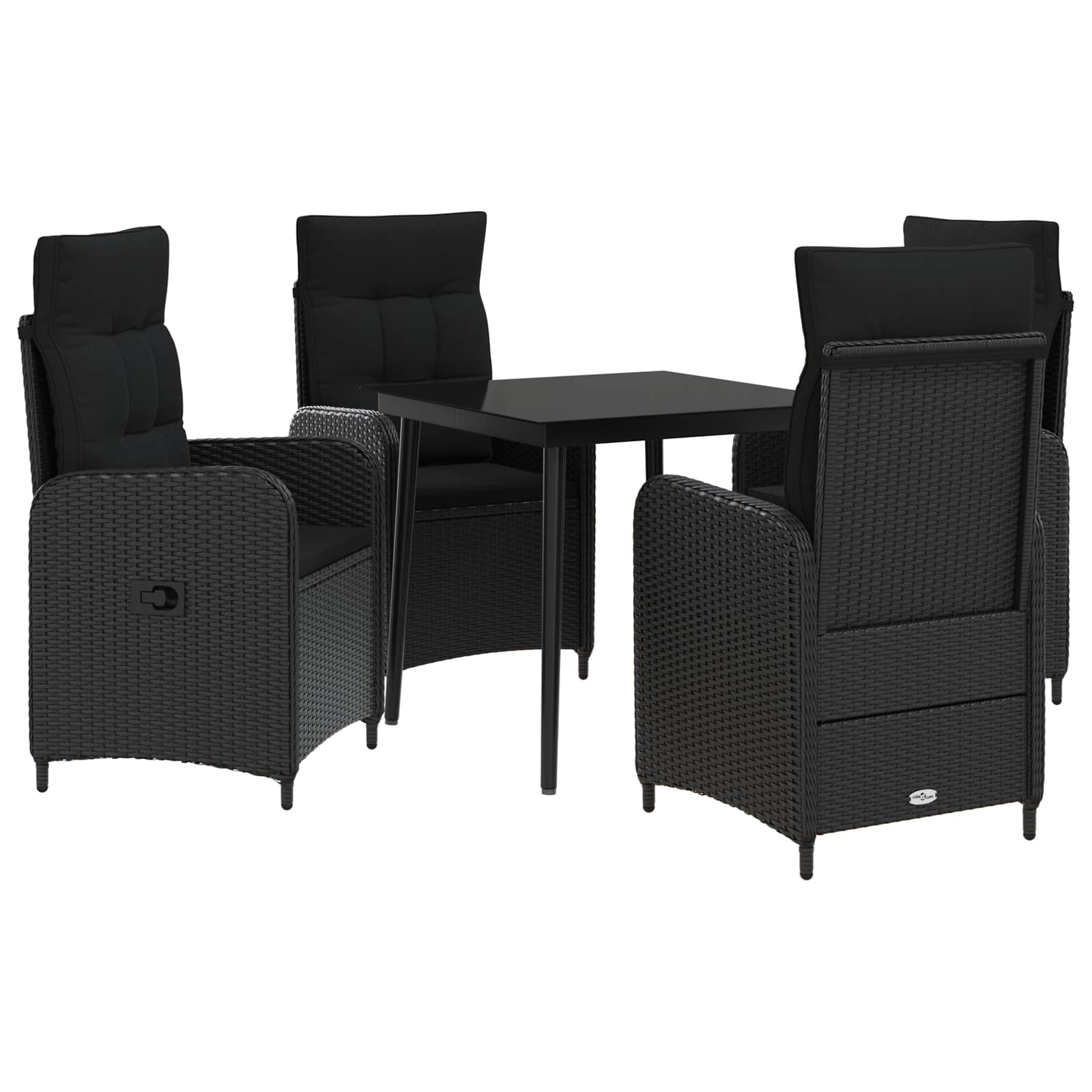 Sofa-Tischset 3 Pcs Pe Rattan Und Pulverbeschichteter Stahl