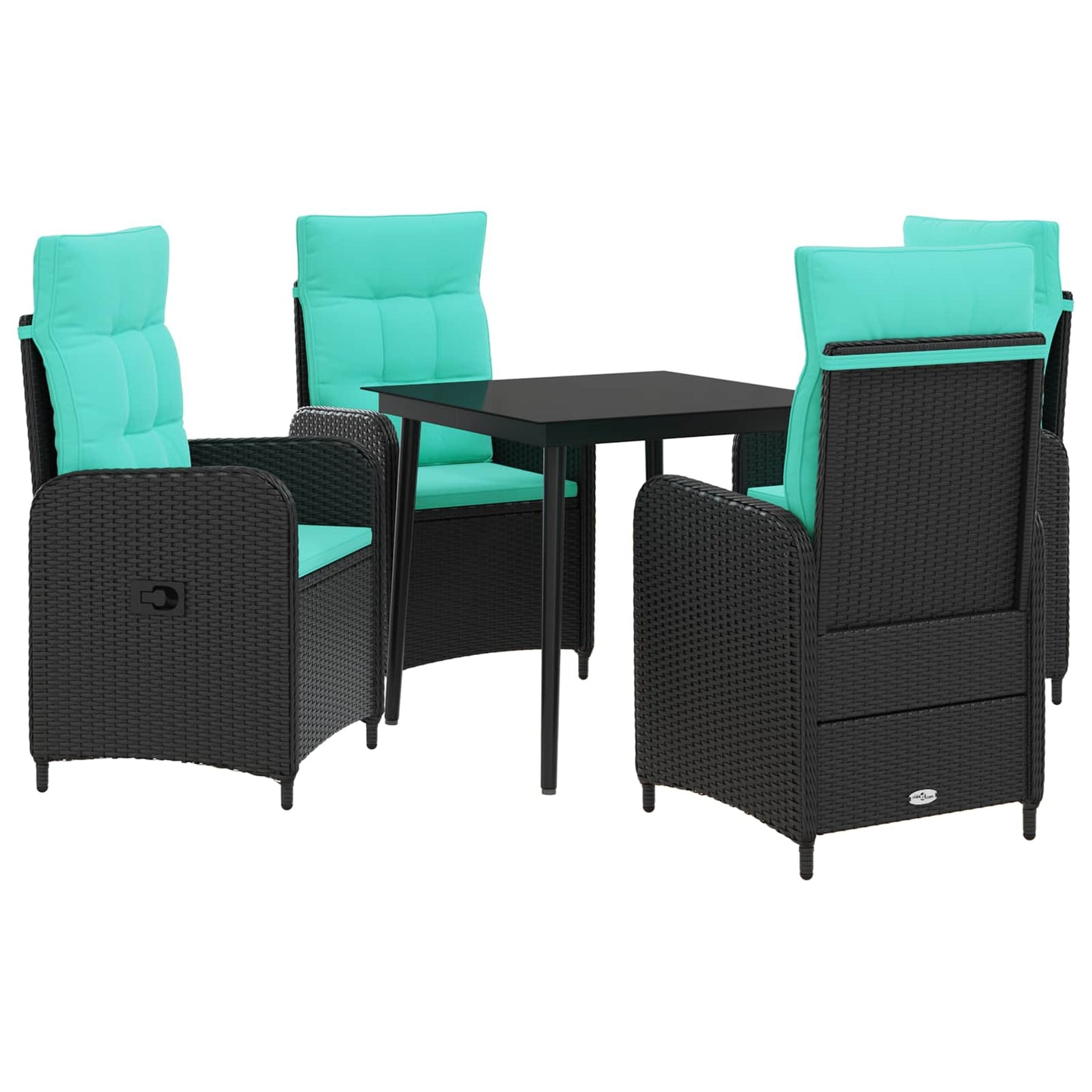 Sofa-Tischset 3 Pcs Pe Rattan Und Pulverbeschichteter Stahl