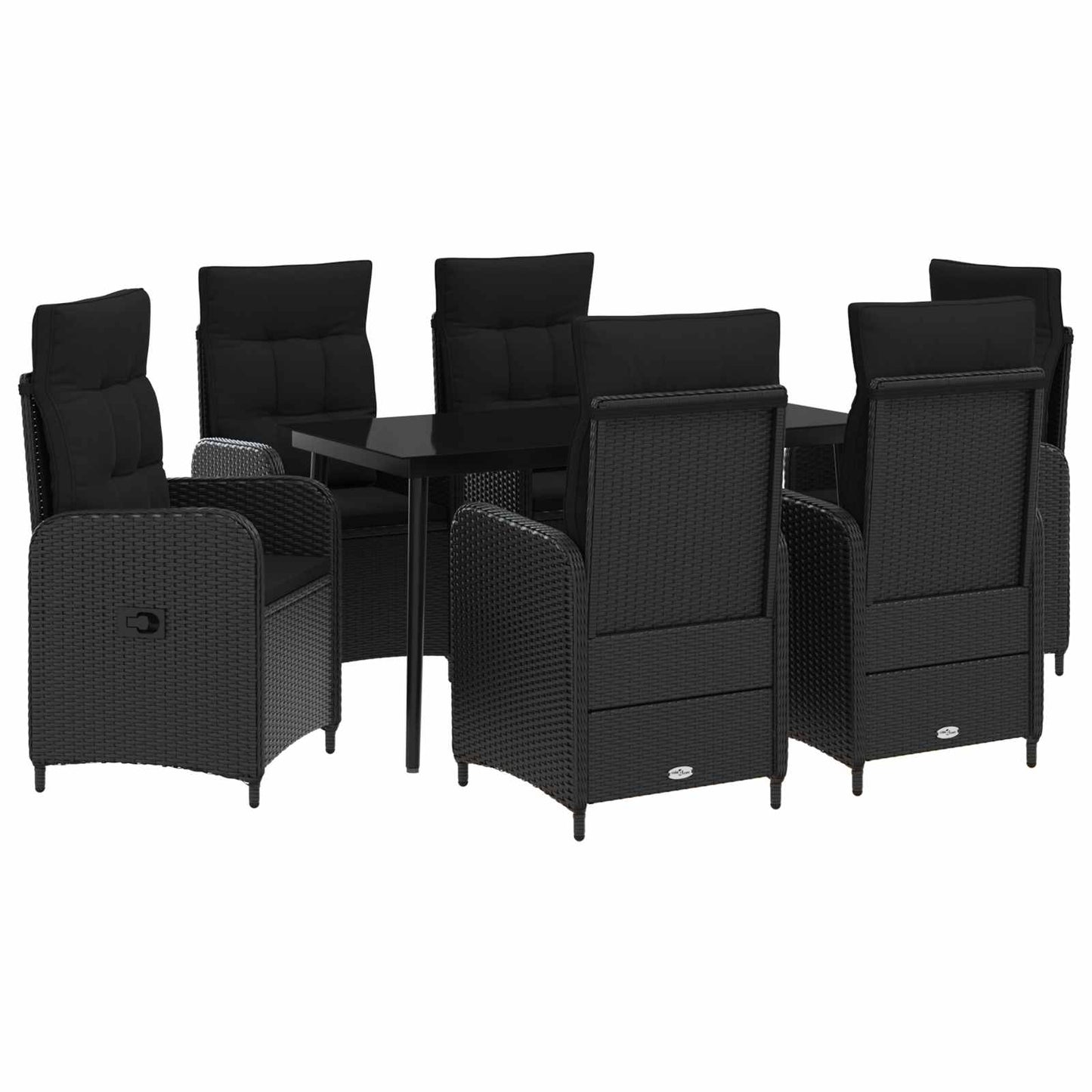 Sofa-Tischset 3 Pcs Pe Rattan Und Pulverbeschichteter Stahl
