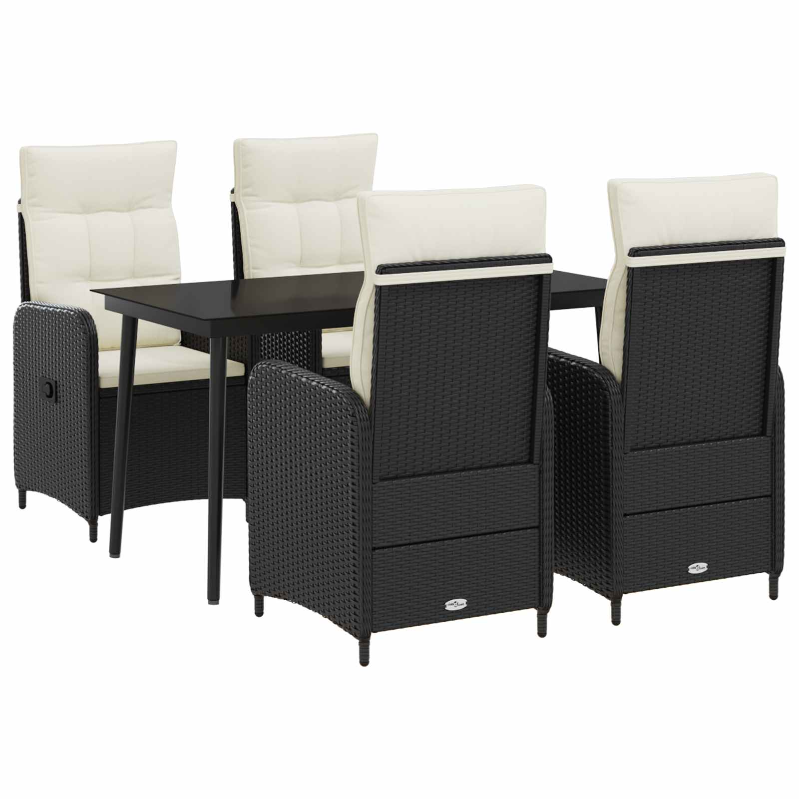 Sofa-Tischset 3 Pcs Pe Rattan Und Pulverbeschichteter Stahl