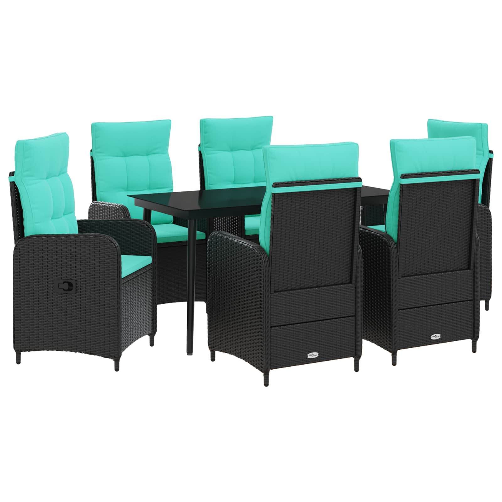 Sofa-Tischset 3 Pcs Pe Rattan Und Pulverbeschichteter Stahl
