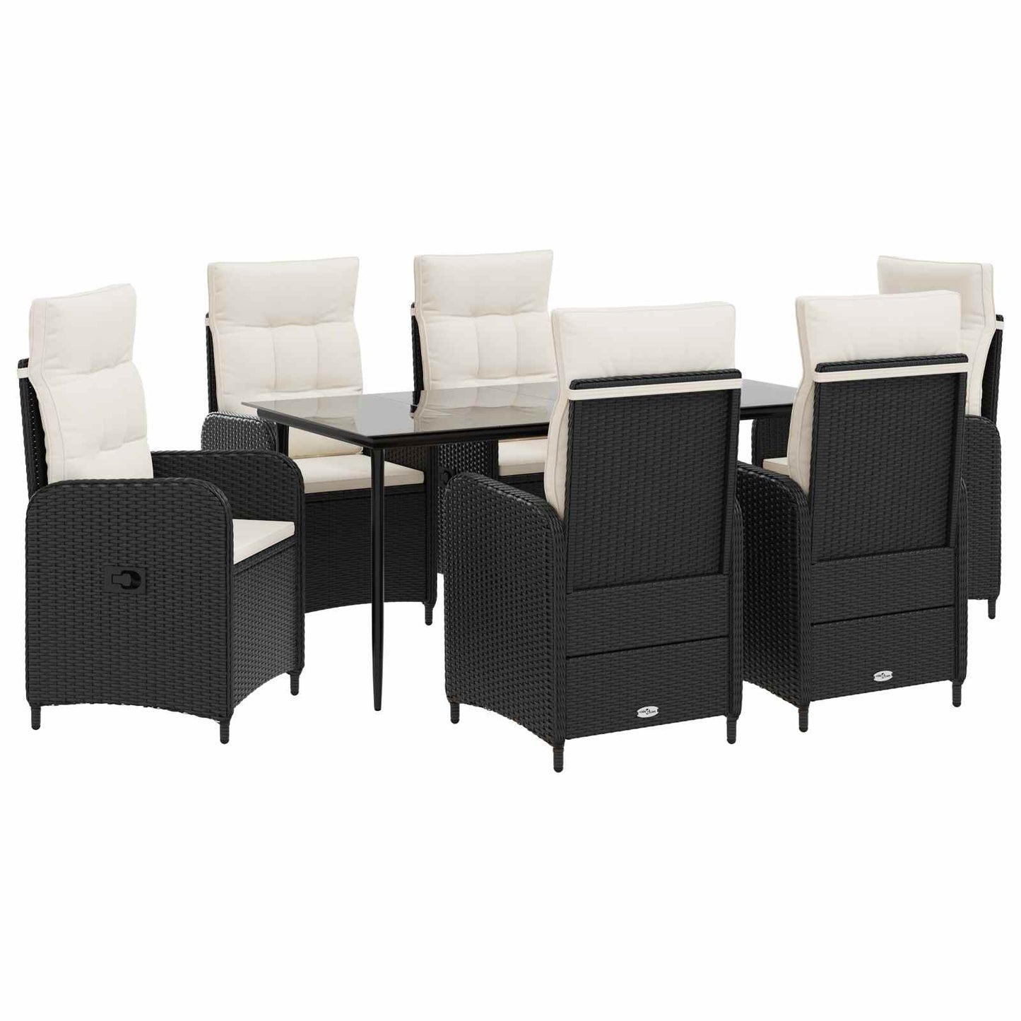 Sofa-Tischset 3 Pcs Pe Rattan Und Pulverbeschichteter Stahl