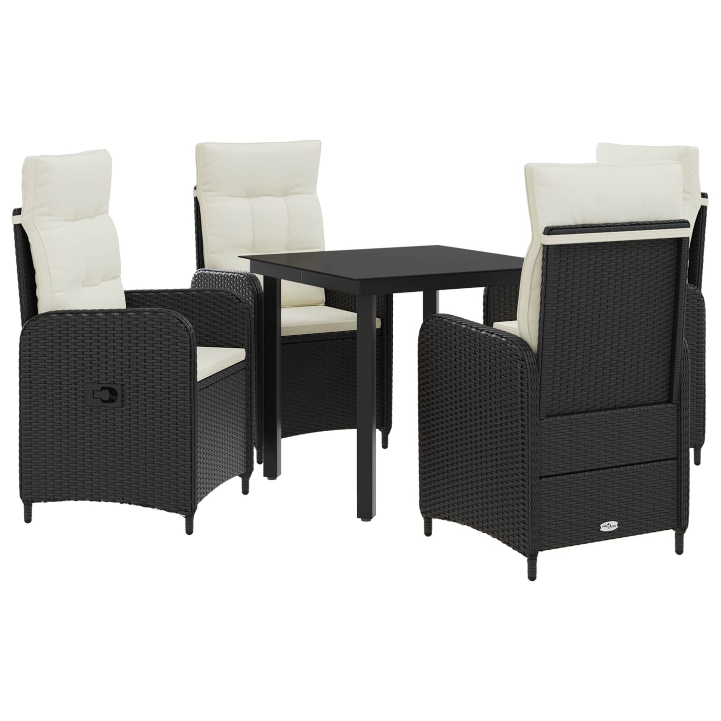 Sofa-Tischset 3 Pcs Pe Rattan Und Pulverbeschichteter Stahl
