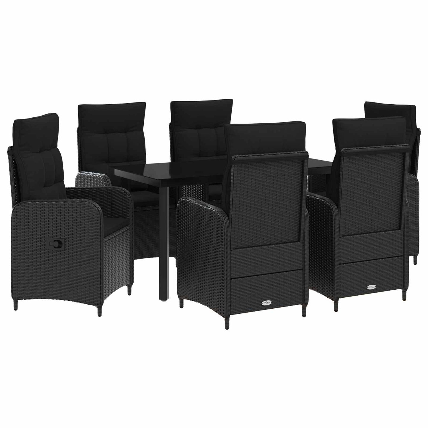 Sofa-Tischset 3 Pcs Pe Rattan Und Pulverbeschichteter Stahl