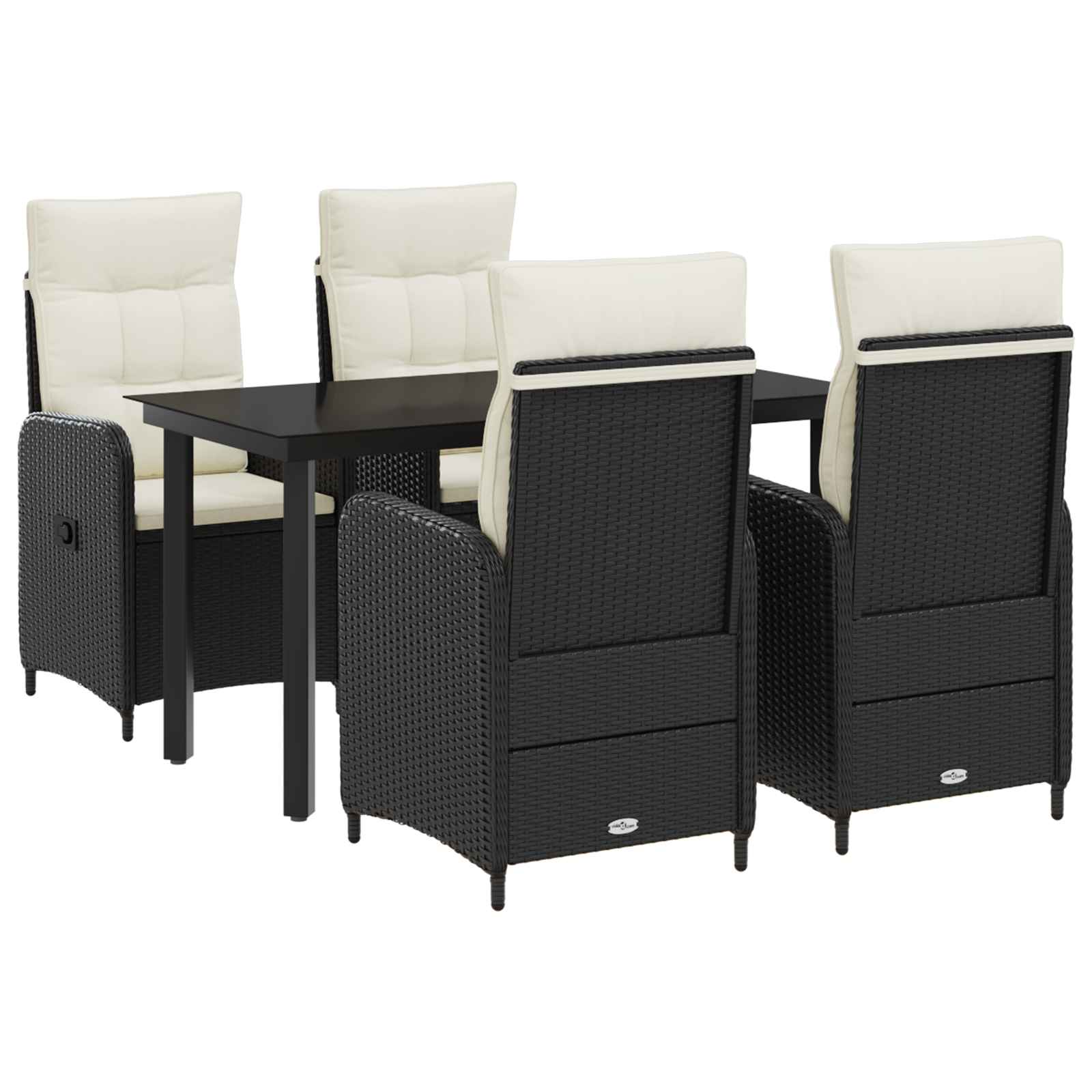 Sofa-Tischset 3 Pcs Pe Rattan Und Pulverbeschichteter Stahl