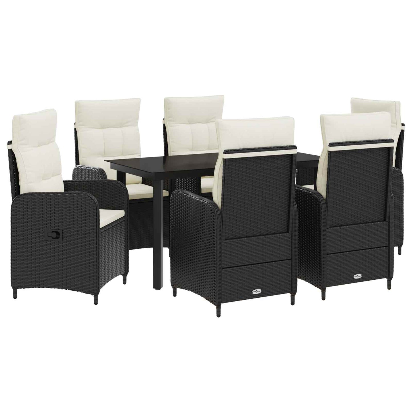 Sofa-Tischset 3 Pcs Pe Rattan Und Pulverbeschichteter Stahl