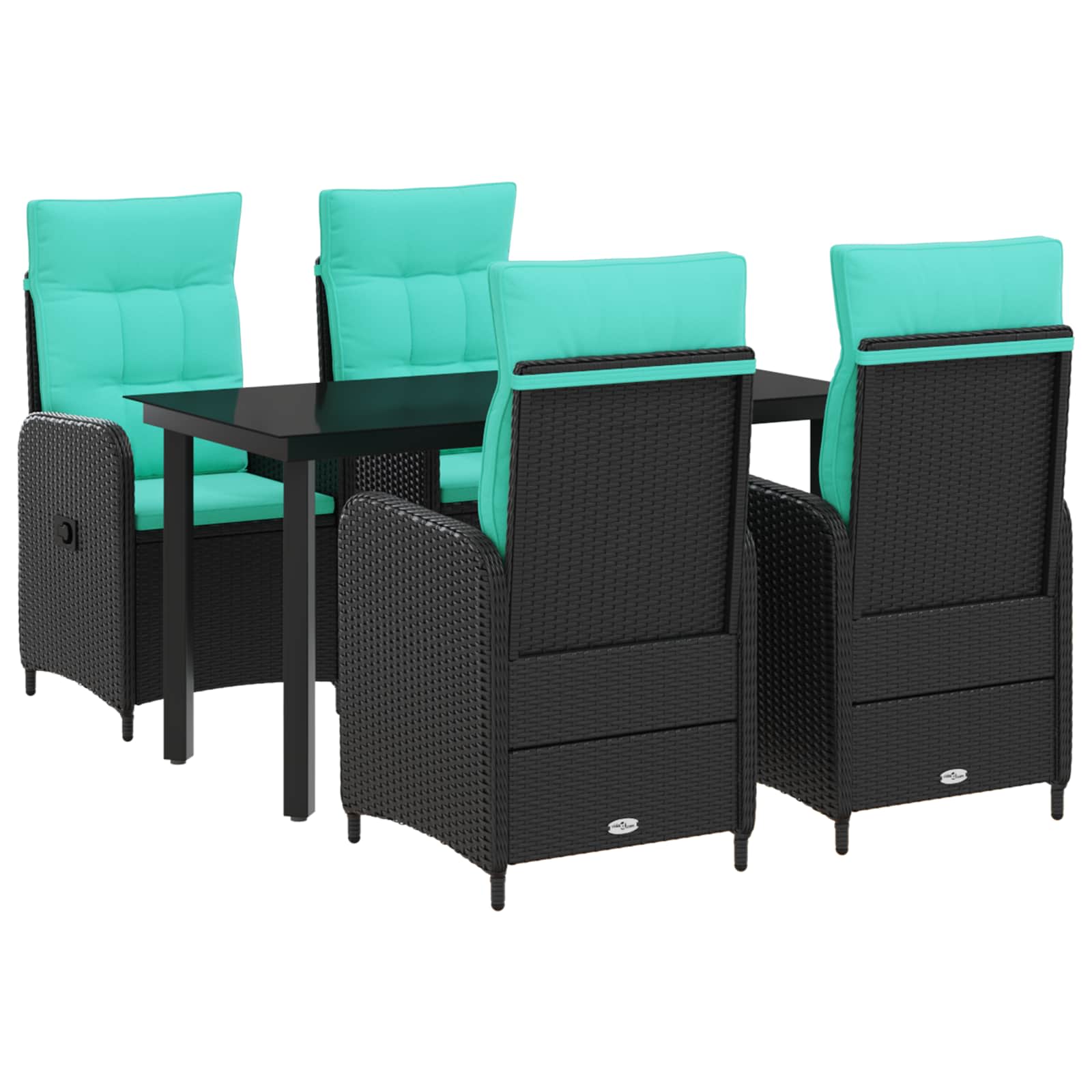 Sofa-Tischset 3 Pcs Pe Rattan Und Pulverbeschichteter Stahl