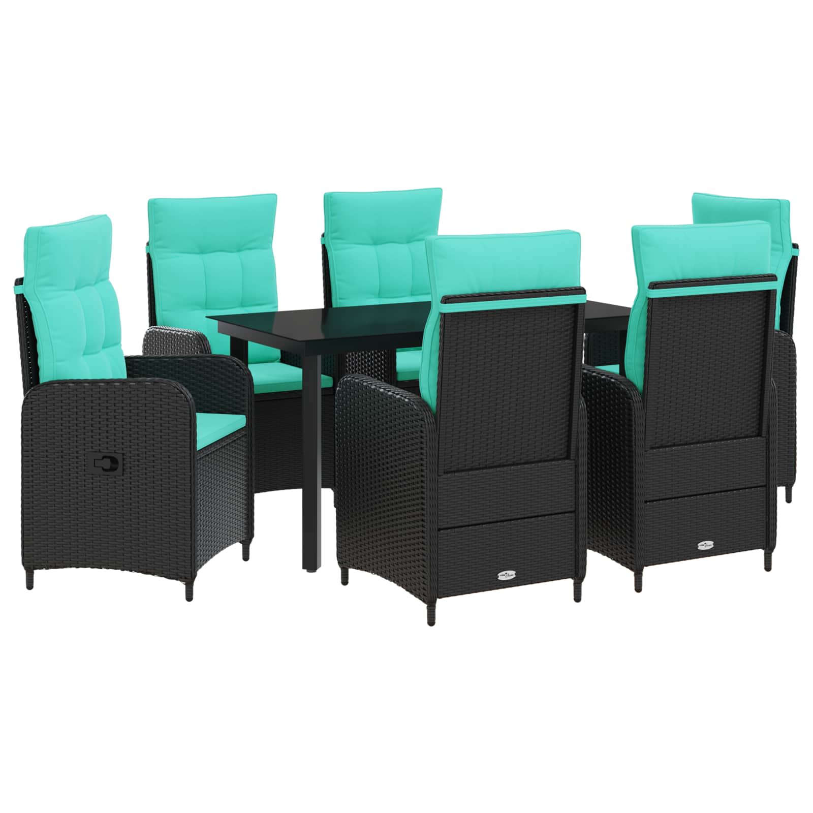 Sofa-Tischset 3 Pcs Pe Rattan Und Pulverbeschichteter Stahl