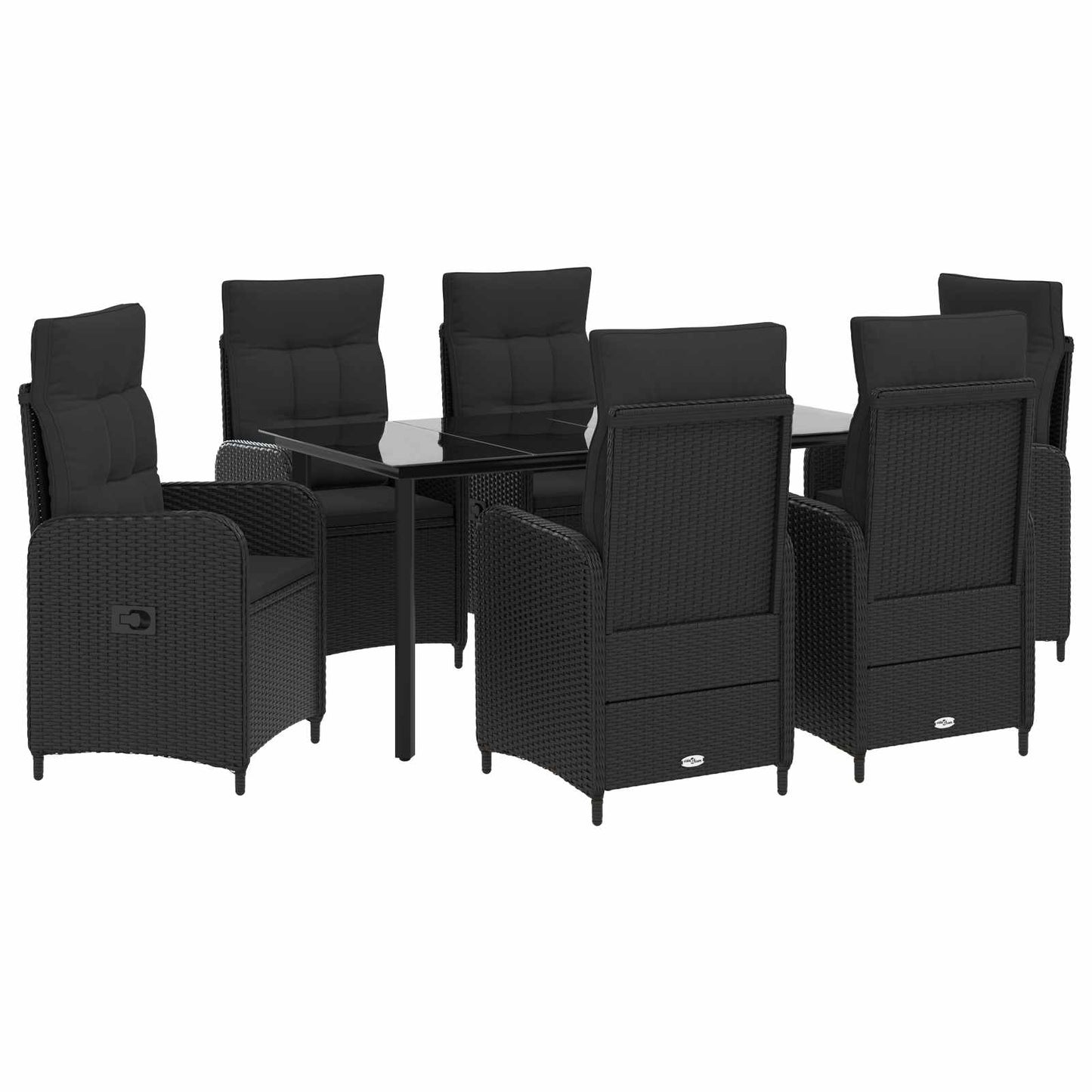 Sofa-Tischset 3 Pcs Pe Rattan Und Pulverbeschichteter Stahl