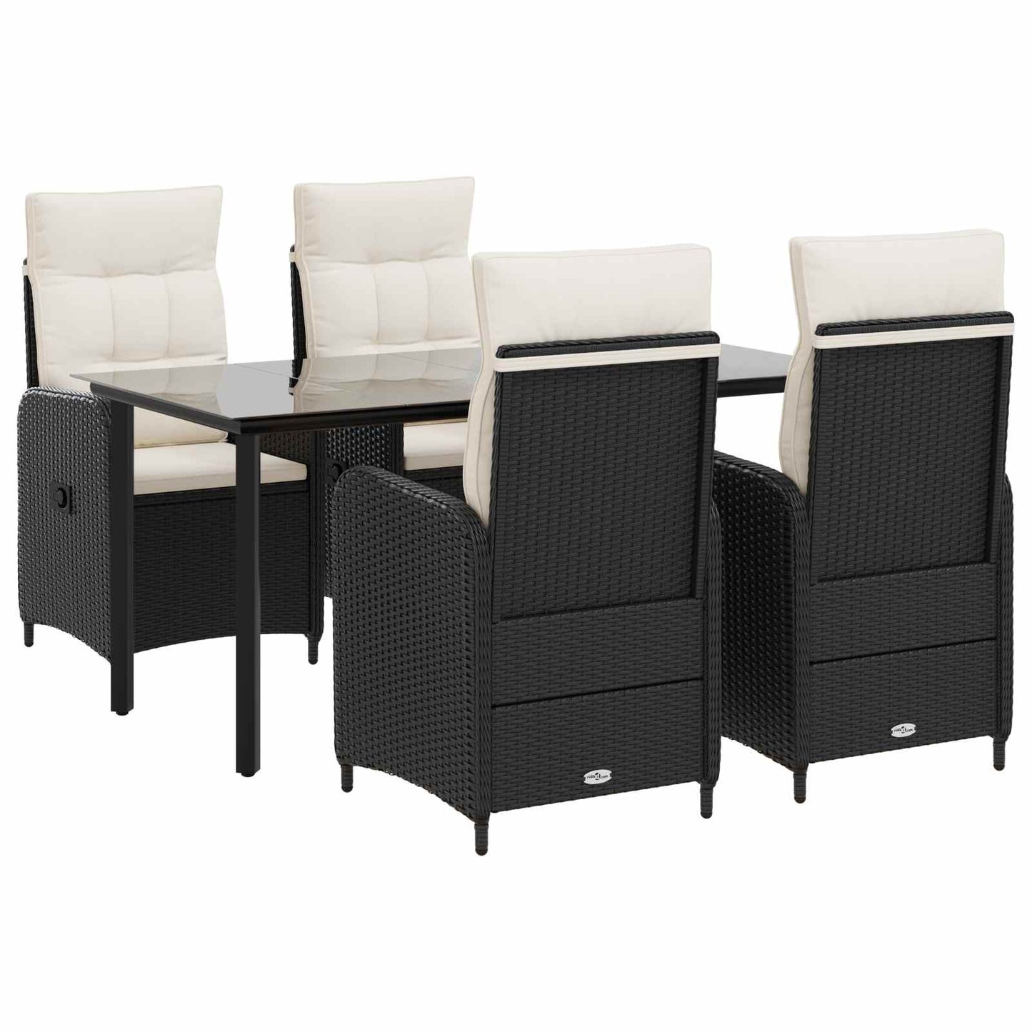 Sofa-Tischset 3 Pcs Pe Rattan Und Pulverbeschichteter Stahl