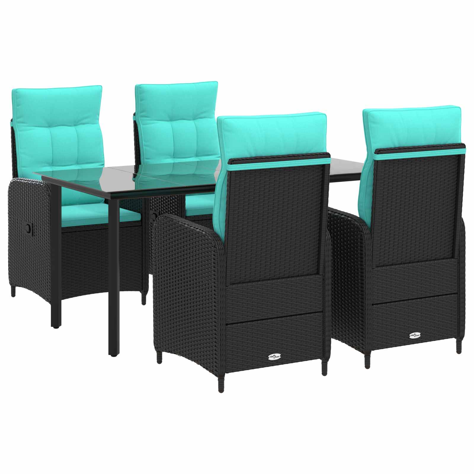 Sofa-Tischset 3 Pcs Pe Rattan Und Pulverbeschichteter Stahl