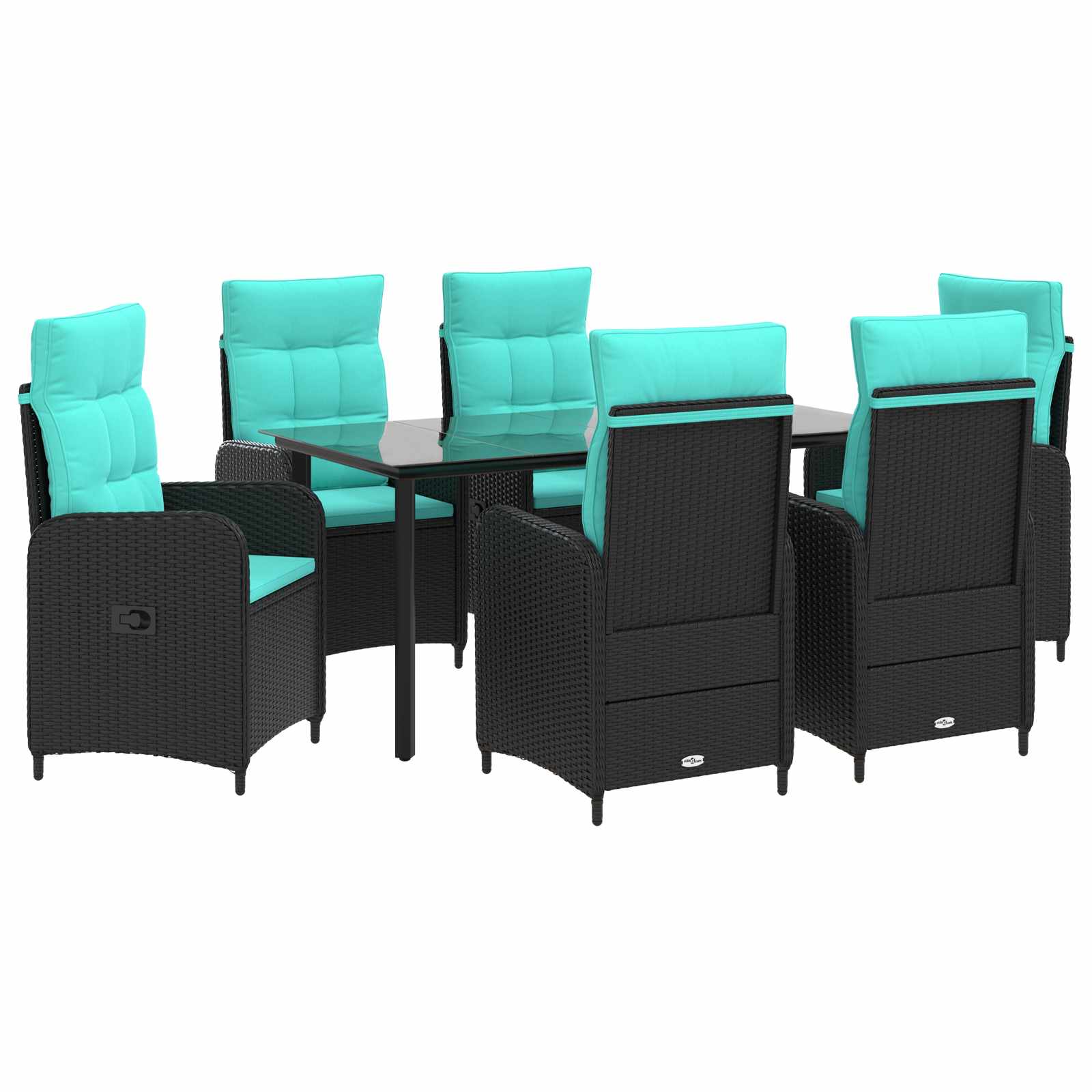 Sofa-Tischset 3 Pcs Pe Rattan Und Pulverbeschichteter Stahl