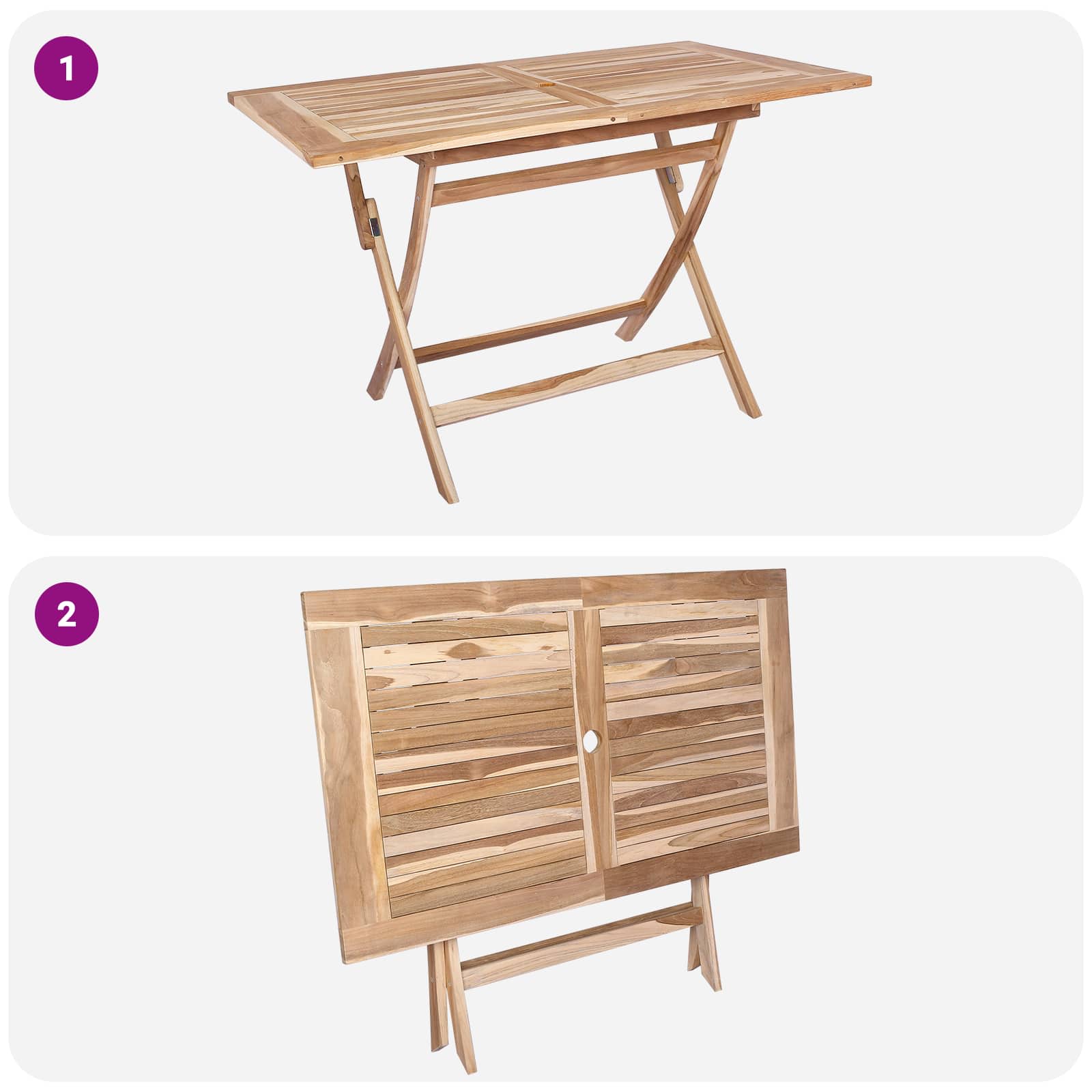 Gartenmöbel Set 5 Stk. Natur Massivholz Teak