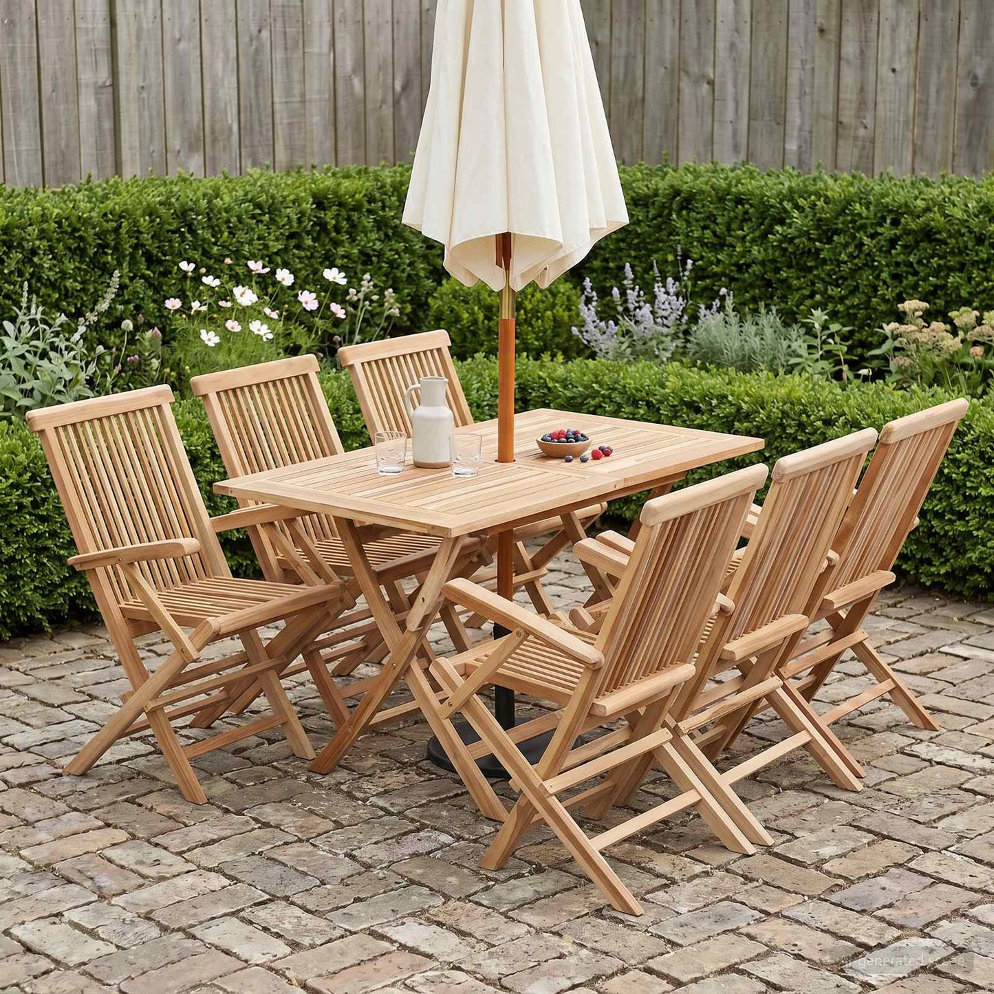 Gartenmöbel Set 5 Stk. Natur Massivholz Teak