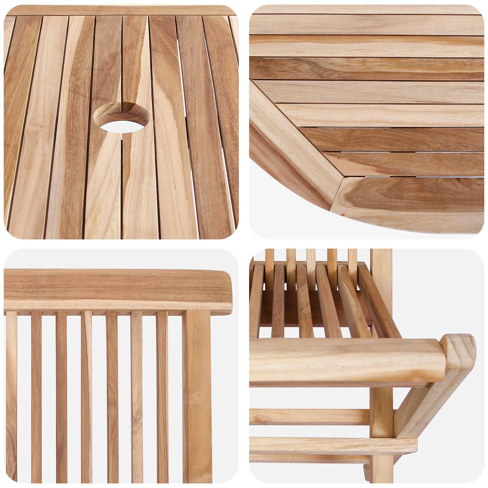 Gartenmöbel Set 7 Stk. Natur Massivholz Teak