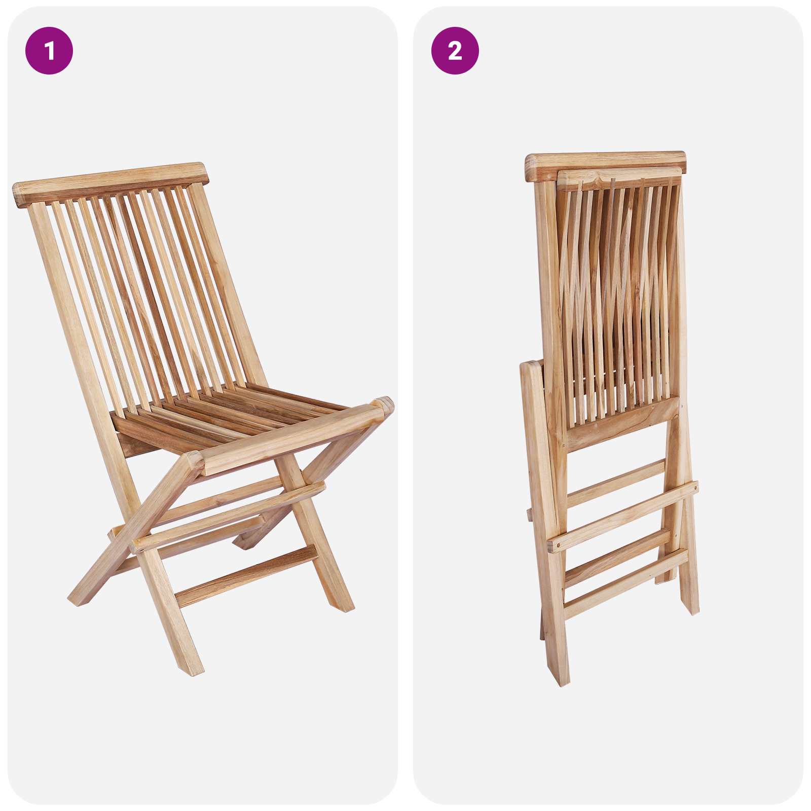 Gartenmöbel Set 7 Stk. Natur Massivholz Teak