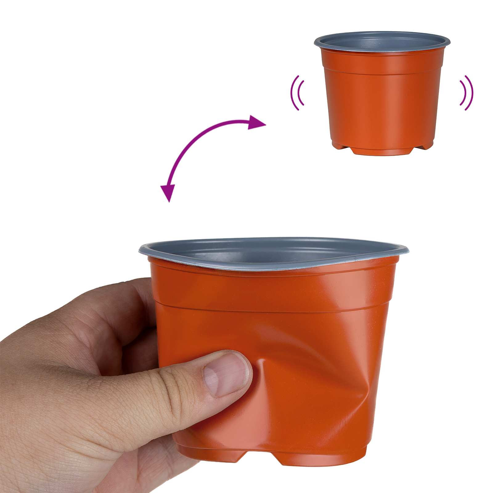 Runder Blumentopf 50 Pcs Terrakotta Ø 10 X 8 Cm Kunststoff