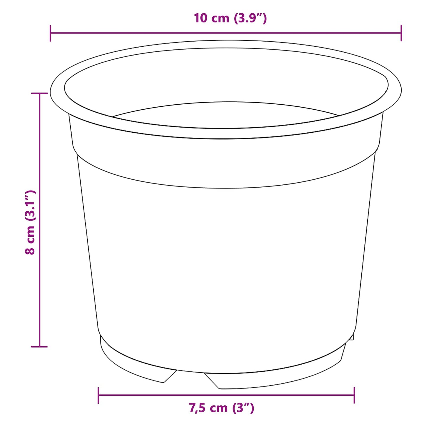 Runder Blumentopf 50 Pcs Terrakotta Ø 10 X 8 Cm Kunststoff