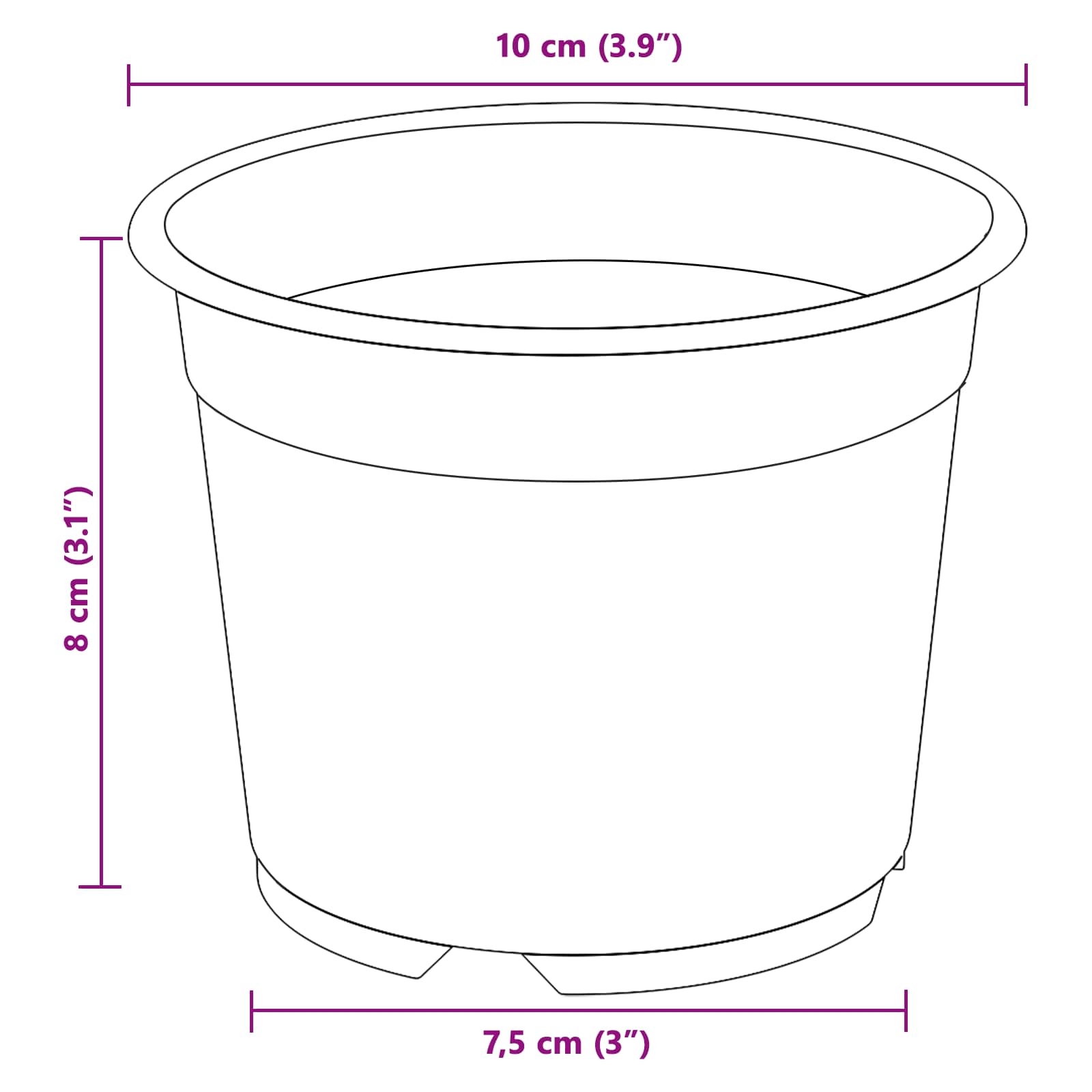 Runder Blumentopf 50 Pcs Terrakotta Ø 10 X 8 Cm Kunststoff