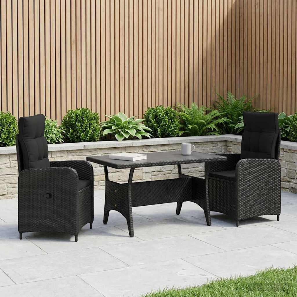 Outdoortisch-Set 3 Pcs Poly-Rattan