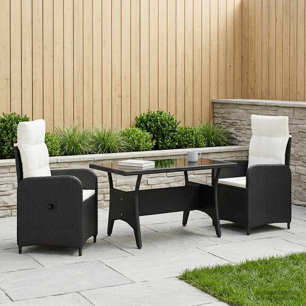 Outdoortisch-Set 3 Pcs Poly-Rattan